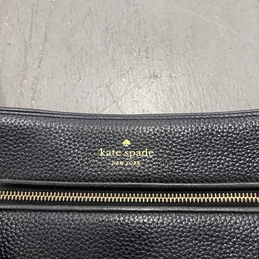 Kate Spade New York Pebbled Leather Crossbody Bag Black Tassel Zip Purse - Picture 3 of 16